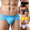 Miniatyrbillede 3 af 5: Fianao Mænds Sexy Mesh Modal Trekant Underbukser Åndbare Solide Briefs Underbukser (L Sort)