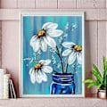 Miniatyrbild 3 av 4: Diamantmålning Kit för Vuxna, DIY 5D Rund Vas Full Diamant Blomma Blommig Diamantkonst, Perfekt för Barnmålning och Hemfritid och Väggdekor