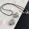 Miniatyrbillede 5 af 5: Hjerte Vedhæng Choker Sort Reb Kæde Halskæde Valentinsdag Fødselsdagsgave (B)