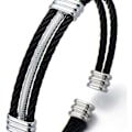 Miniatyrbillede 2 af 4: Mænd Kvinder Rustfrit Stål Twisted Kabel Justerbar Manchet Armbånd Br