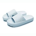 Miniatyrbillede 2 af 5: Tykke Platform Badeværelse Hjemmesko Kvinder Blød Sål Eva Indendørs Tøfler Sommer Anti-slip Sandaler Unisex (42 43 Lyseblå)