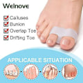 Miniatyrbillede 3 af 5: Pakke med 12 Hallux Valgus Korrekturer, Tåseparatorer med 2 Sløjfer, Stor Tåafstandsholder Velegnet til Hallux Valgus og Overlappende Tå (hvid) ( )