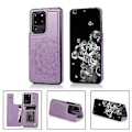 Miniatyrbillede 3 af 3: Blomstret Læder Flip Wallet Kort Holder Etui Cover Til iPhone 12 Mini Pro Max 11 (Lilla)