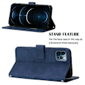 Miniatyrbilde 5 av 5: Crossbody-veske med preget design for iPhone 12 Pro Max (Blå)
