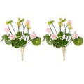 Miniatyrbillede 1 af 3: 2 stk. Kunstig Blomst Husholdningsindretning Mini Silke Lotus Blomst Falske Blomster Arrangement til Hjemmet (Lys Pink)