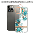 Miniatyrbild 2 av 4: Blommor och Växter Serie TPU-fodral för iPhone 15 Pro (Blå)