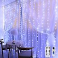 Miniatyrbilde 1 av 4: 3*2m Gardinlys USB-LED Julelys med 8 Lysmoduser - Feelyss for Soverom Innendørs Utendørs Juledekorasjon (Hvit)