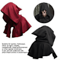 Miniatyrbillede 2 af 4: Cosplay Kostume Kappe Middelalder Hætte Cape Hætte Heks Munk Præstehat (hvid)