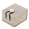 Miniatyrbild 1 av 2: Smyckeskrin i trä, presentförpackning, rustik ringbärarlåda med träspänne (Beige)