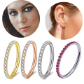 Miniatyrbillede 3 af 4: Or blanc, 1,2 * 12mm diamants boucles d'oreilles cartilage G23 ti