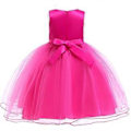 Miniatyrbild 4 av 5: 2023 Nyfödda flickors Pageant Spetsbroderade Klänningar Toddler Party Bowknot Tutu Klänning (100 Ljusblå)
