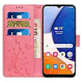 Miniatyrbilde 3 av 5: For Samsung Galaxy M14 5G Trykt Sommerfugler PU Lær Telefonveske Lommebok Deksel Stativ med Stropp (Stil B)