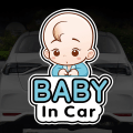 Miniatyrbilde 1 av 5: 4 stk Baby in Car-klistremerker, Bilskilt