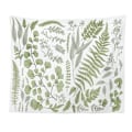 Miniatyrbilde 5 av 5: Botanisk Polyester Tekstilvev - Blomster med Grønn og Hvit Vår