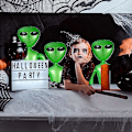 Miniatyrbilde 5 av 5: 2 stk Alien Ballonger Grønn Oppblåsbar Alien Jumbo Alien Blås Opp Til
