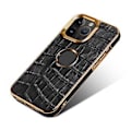 Pikkukuva 3 / 5: Denior Krokodillikuvioinen PU-kotelo iPhone 15:lle (Musta)