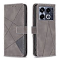 Miniatyrbilde 1 av 5: BINFEN COLOR BF05 For Infinix Note 40 Etui Stativ Lommebok PU Lær Geometrisk Telefondeksel (Stil F)