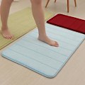 Pikkukuva 4 / 4: Kylpyhuoneen Matto Paksu Koralli Fleece, Hidas Palautuva Imeytyvä Lattiamatto, Liukumaton Matto, Ovi Matto Kotikäyttöön (Timantti Vihreä, 50*120cm)