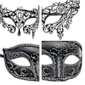 Miniatyrbillede 3 af 5: 2 stk. Par Masker til Par - Sorte Halvmaske til Dans, Fest og Cosplay