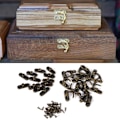 Miniatyrbillede 4 af 5: 12 stk. Antik venstre/højre låsekrog hasp hornlås med skrue lås DIY taske, træ, smykkeskrin dekoration