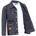 Miniatyrbilde 1 av 4: Herre Høstjakke Lange Ermer Termiske Knapper Ren Farge Høst Denimjakke for Daglig Bruk (5XL grå)