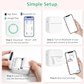 Miniatyrbillede 2 af 5: Mini Termisk Printer, Bærbar Blækfri Bluetooth Printer med 5 Klistermærkeruller og 5 Termisk Papirruller