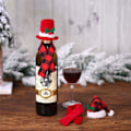 Miniatyrbilde 4 av 5: 4 sett med juleflaskedeksel, skjerf og lue-sett til vinflaskedeksel