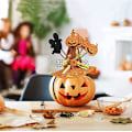 Pikkukuva 3 / 4: 2 kpl Noita Kurpitsa Hattu Päännauhat Halloween Noita Hattu Hiukset Asuste
