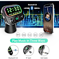 Miniatyrbillede 4 af 5: FM-sender, 24-timers display, Bluetooth 5.0 bilradioadapter med QC3.