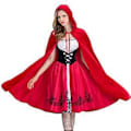 Pikkukuva 2 / 5: Aikuisen Punaisen Ratsastajan Hupun Asuste Prinsessamekko + Huppu Viitta Halloween Asut Cosplay Hieno Pukeutuminen Joulujuhliin (L)