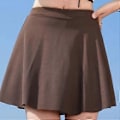 Miniatyrbillede 4 af 5: Dame Svømmedragt Todelt Badedragt, Halterneck Bikinitop og Nederdelsbikinitrusser med Underdele Kaffefarve L(L Kaffefarve)