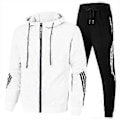 Miniatyrbilde 3 av 5: Stor Størrelse Herre Høst og Vinter Mote Casual Treningsdress Sett Jakke Joggebukser 2 Deler Sett (XXXL gul)