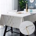 Miniatyrbild 1 av 5: Broderad Geometrisk Rektangulär Duk Tjock Bomullslinne