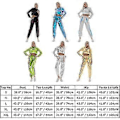 Miniatyrbilde 3 av 3: Rave-antrekk for kvinner, skinnende crop top-hettegenser, metallisk fritidsbukse, hettegenser-treningsgenser, discodanse-klubbklær (Stor, holografisk sølv-blå)