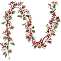 Miniatyrbillede 1 af 5: 1 stk. Julebær Holly Garland, 190cm Juleguirlander