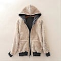 Miniatyrbillede 3 af 5: Dame Tyk Foret Hoodie Jakke med Lomme Snørehætte Foran Lynlås (M Blå)