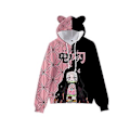 Miniatyrbilde 1 av 3: Japansk Anime Demon Slayer hettegenser, Unisex morsom 3D grafisk trykt hettegenser, tenåringers katteører hettegenser, genser for menn og kvinner (L A)