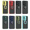 Miniatyrbillede 2 af 5: TPU + PC Telefon Cover med Ring til vivo V25 (Hærfarvet Grøn)