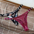 Miniatyrbild 3 av 5: Träningsunderkläder Trosor Dam Låg Midja Sömlösa Stringtrosor G-string Sport (S svart)