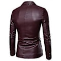 Pikkukuva 3 / 4: Kevät- ja syysmalliston miesten PU-nahkatakki, business casual (3XL Viininpunainen)