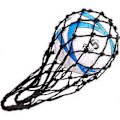 Miniatyrbillede 4 af 5: Sports Mesh Udstyrspose Volleyball Basketball Fodbold Fodbold Opbevaringsnetpose Bold Bære Mesh til Enkelt Bold (Sort)