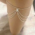 Miniatyrbillede 2 af 4: Rhinestone Lårkæde Elastisk Benkæde Lår med Krystal Multi