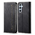 Miniatyrbillede 1 af 5: Til Samsung Galaxy S23 FE Jeans Kludtekstur Pungetui PU Læder Stativ Telefon Cover (Style D)
