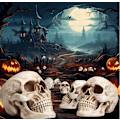 Pikkukuva 4 / 5: Elävän kokoinen kallo - Klassinen, Halloween-kallon koriste
