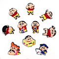 Miniatyrbillede 4 af 5: 10 stk. Crayon Shinchan sjove hul sko blomst spænde blød gummi Pe