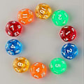 Miniatyrbillede 4 af 5: 10x Akryl Krystal Transparent D12 12 Sidet Farverige Terninger Poker Spil Terningesæt