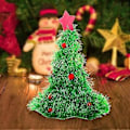 Miniatyrbild 5 av 5: Julglitterhatt med LED-lampor Julgranformad färgglad tofs Semestertema Hatt