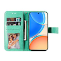 Miniatyrbillede 4 af 5: Blomster PU-etui til Honor X8 5G / X6 (Grøn)