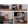 Miniatyrbillede 5 af 5: 11,5 cm Buddha Figurine Have Solarlys i Haven Siddende Buddha Statue Z