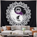 Pikkukuva 4 / 5: Psykedeelinen aurinko- ja kuutapestry Yin Yang H -seinävaate